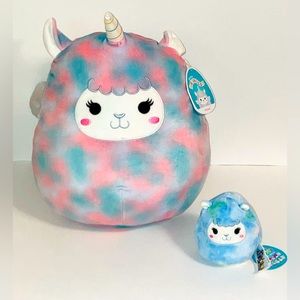 NWT Squishmallows Winona the Llama-Pegacorn 14" cotton candy colors!